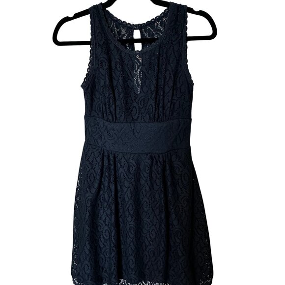 Navy Blue Lace Dress B Darlin Size US 8 - Picture 1 of 3